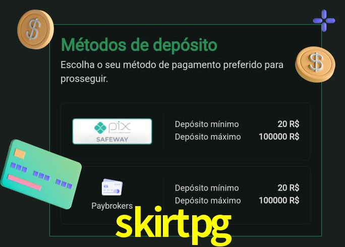 O cassino skirtpg oferece uma grande variedade de métodos de pagamento